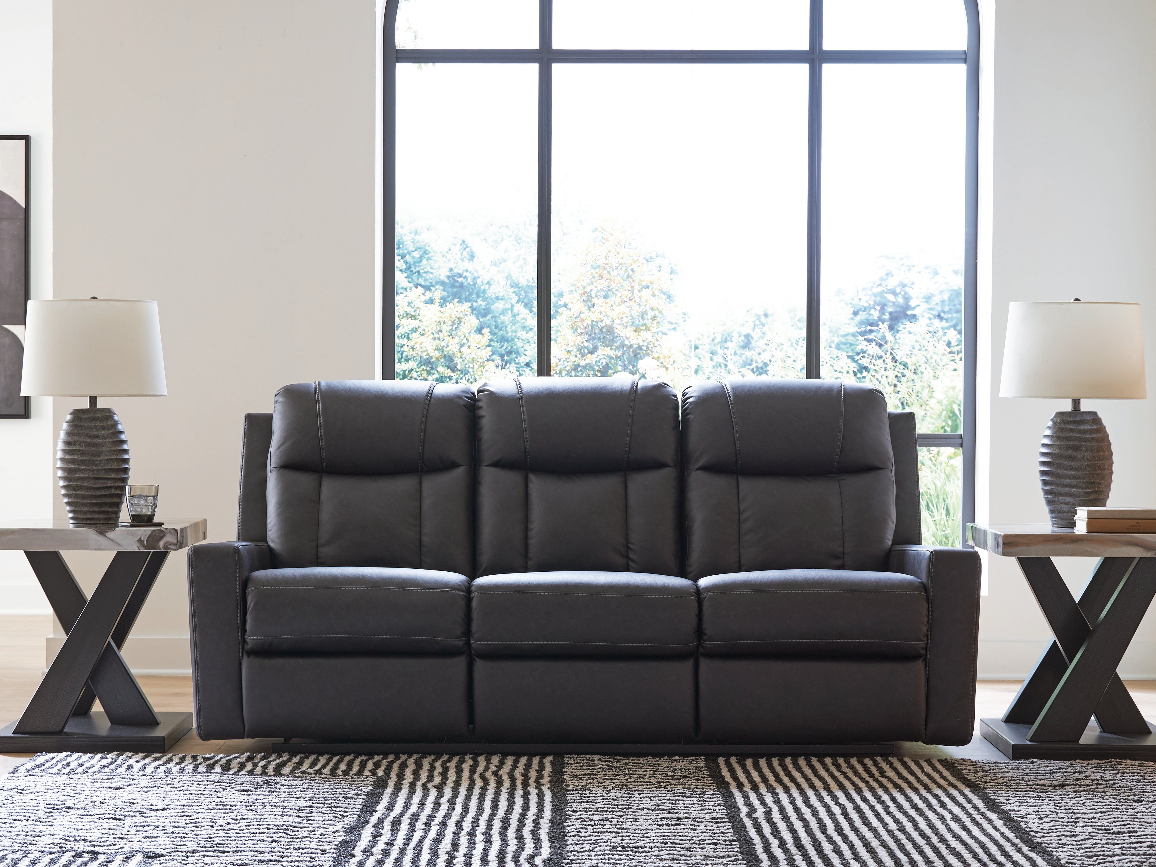 Best Furniture Outlet - Ashley Furniture - Mackmenville Living Room - Reclining Sofa / Carbon - 7471388
