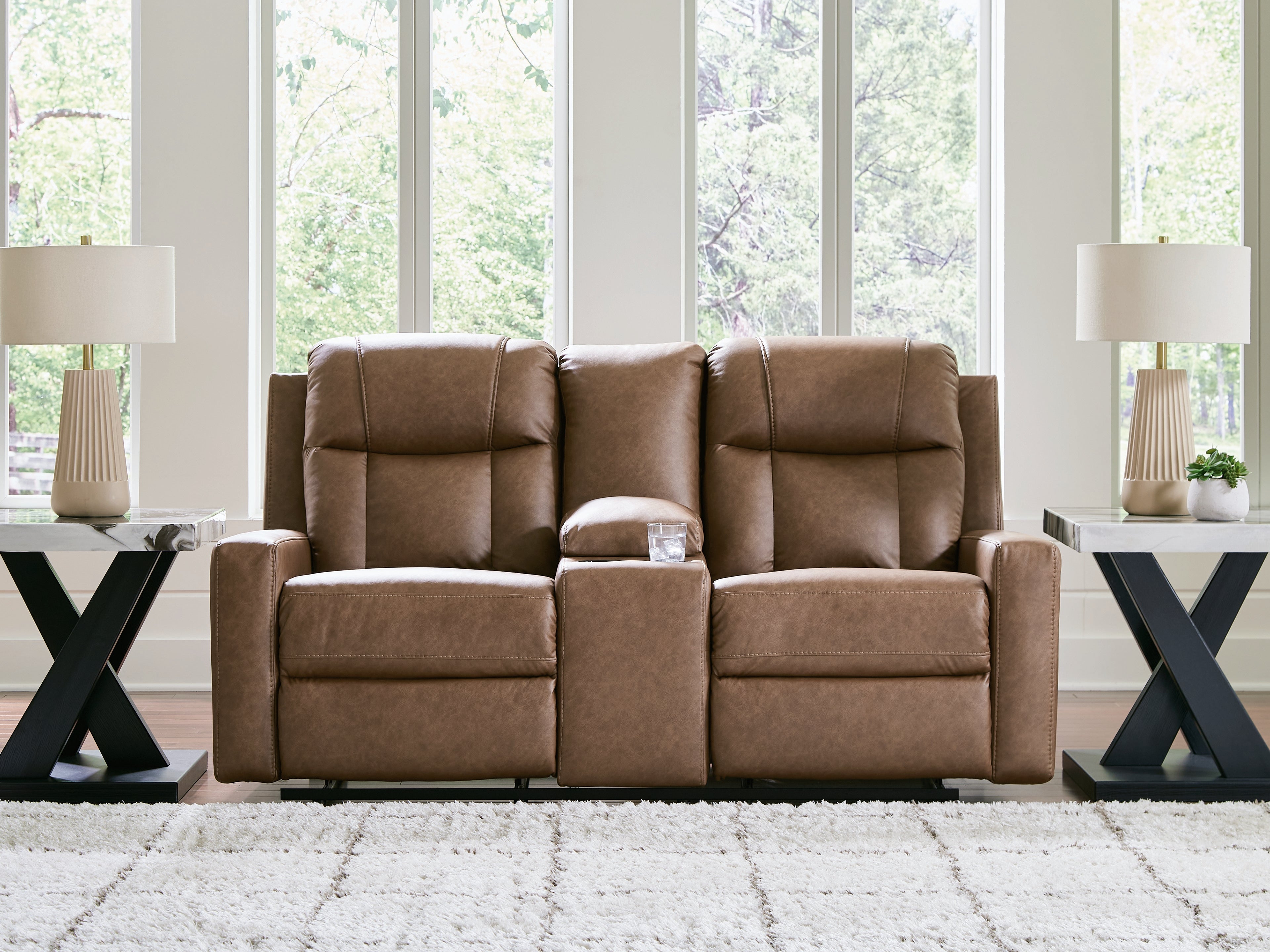 Best Furniture Outlet - Ashley Furniture - Mackmenville Living Room - DBL Rec Loveseat w/Console - 7471494