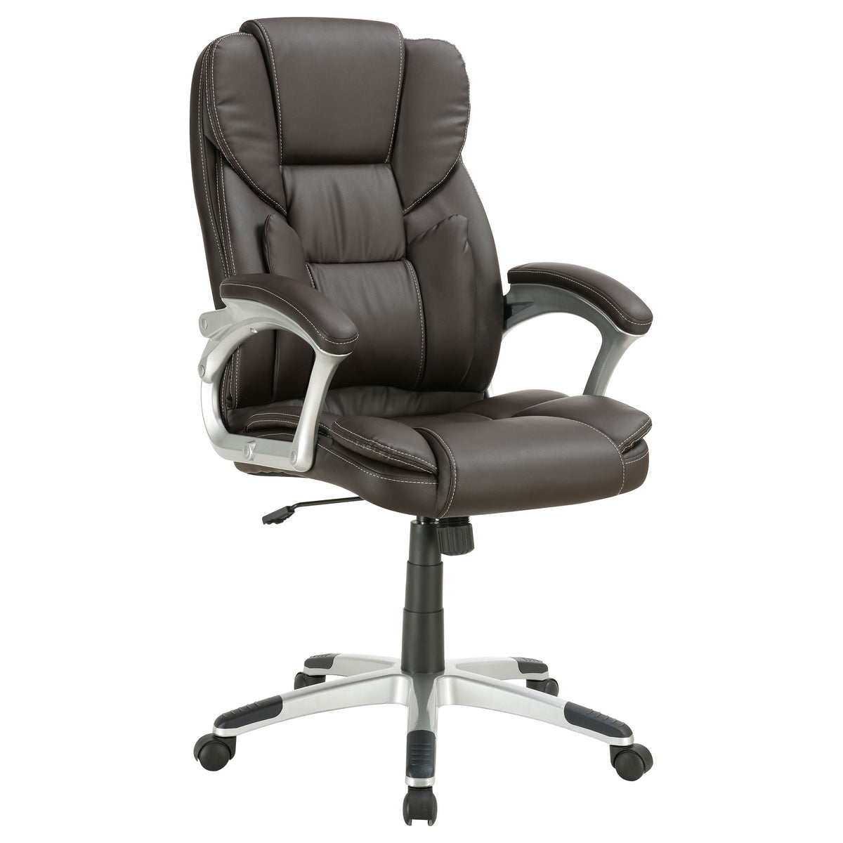 Best Furniture Outlet - Coaster - Kaffir Upholstered Adjustable Office Desk Chair Dark Brown - 800045
