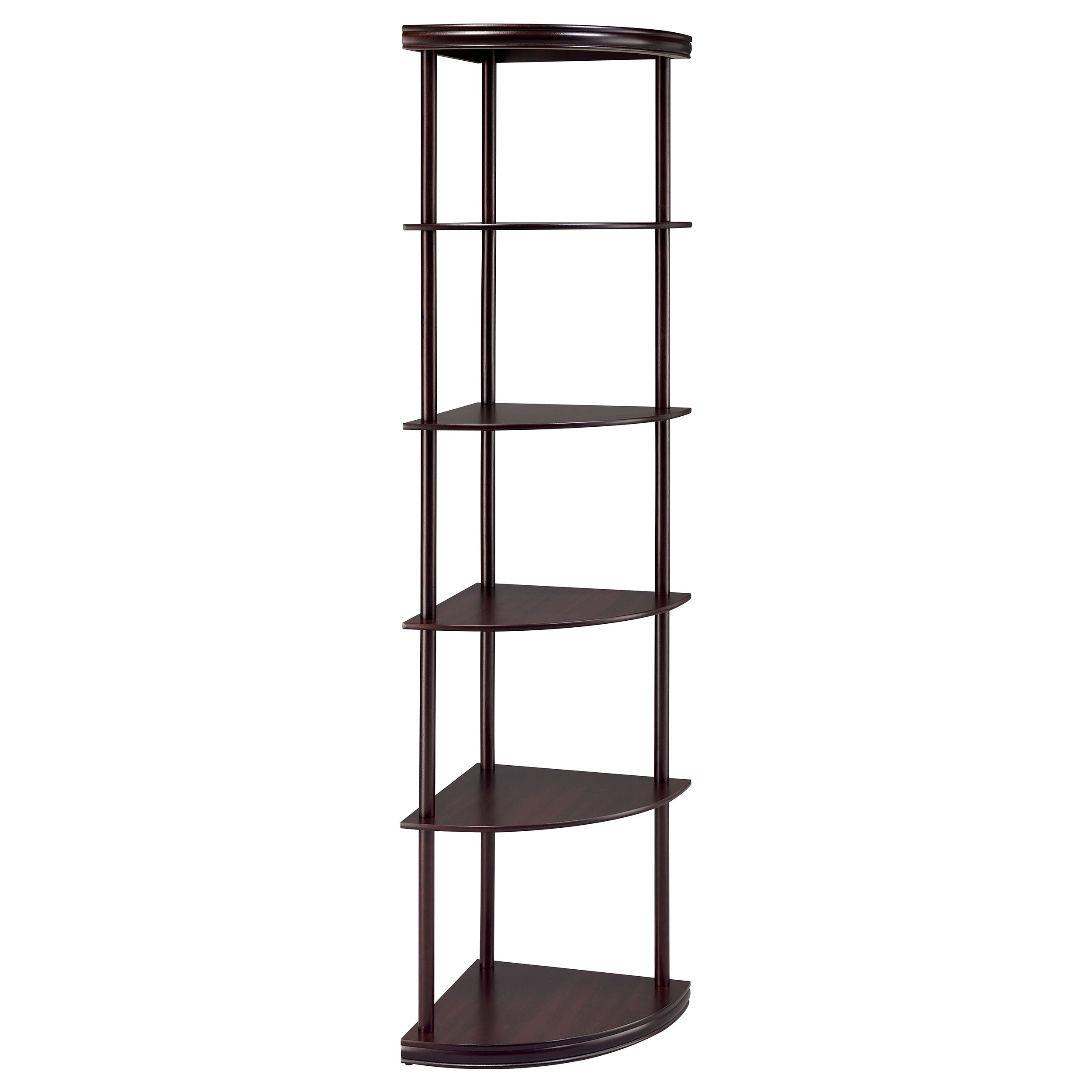 Best Furniture Outlet - Coaster - Bonwick 72-inch 5-shelf Corner Bookshelf Cappuccino - 800279