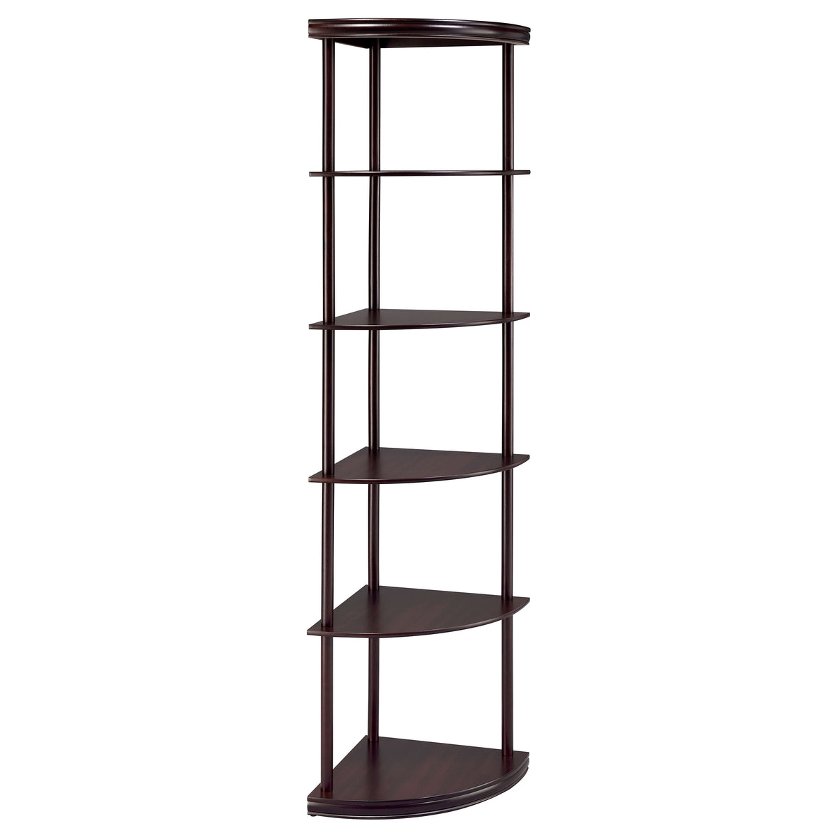 Best Furniture Outlet - Coaster - Bonwick 72-inch 5-shelf Corner Bookshelf Cappuccino - 800279