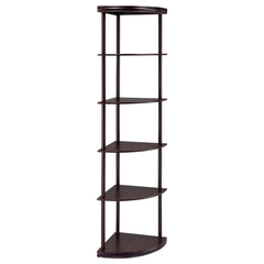 Best Furniture Outlet - Coaster - Bonwick 72-inch 5-shelf Corner Bookshelf Cappuccino - 800279