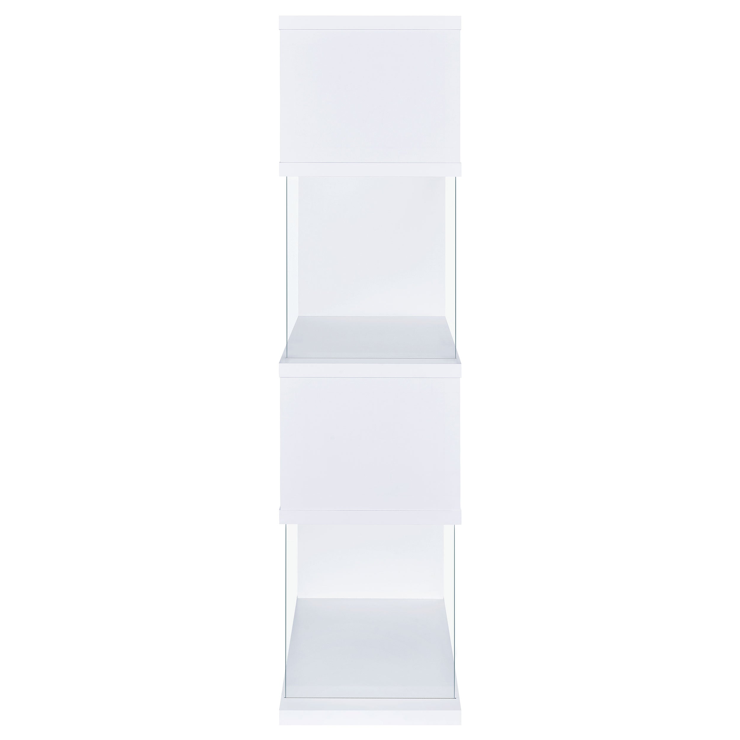 Emelle 63-inch 4-shelf Glass Panel Bookshelf White