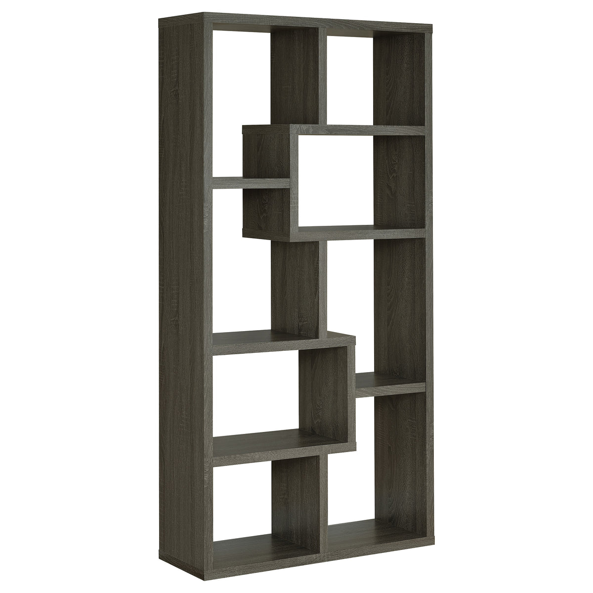 Best Furniture Outlet - Coaster - Theo 71-inch 7-shelf Bookshelf Weathered Grey - 800510