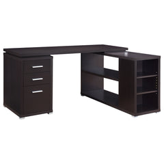 Best Furniture Outlet - Coaster - Yvette 60-inch 3-drawer L-Shape Computer Desk Cappuccino - 800517