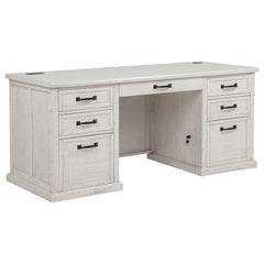 Best Furniture Outlet - Coaster - Altidore 68-inch 7-drawer Executive Home Office Desk Distressed White - 800796