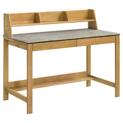 Best Furniture Outlet - Coaster - Besler 47-inch SmartTop Writing Desk with Shelf Cement and Natural - 801075