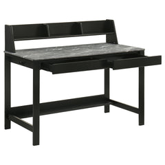 Besler 47-inch SmartTop Writing Desk with Shelf Grey Stone and Black