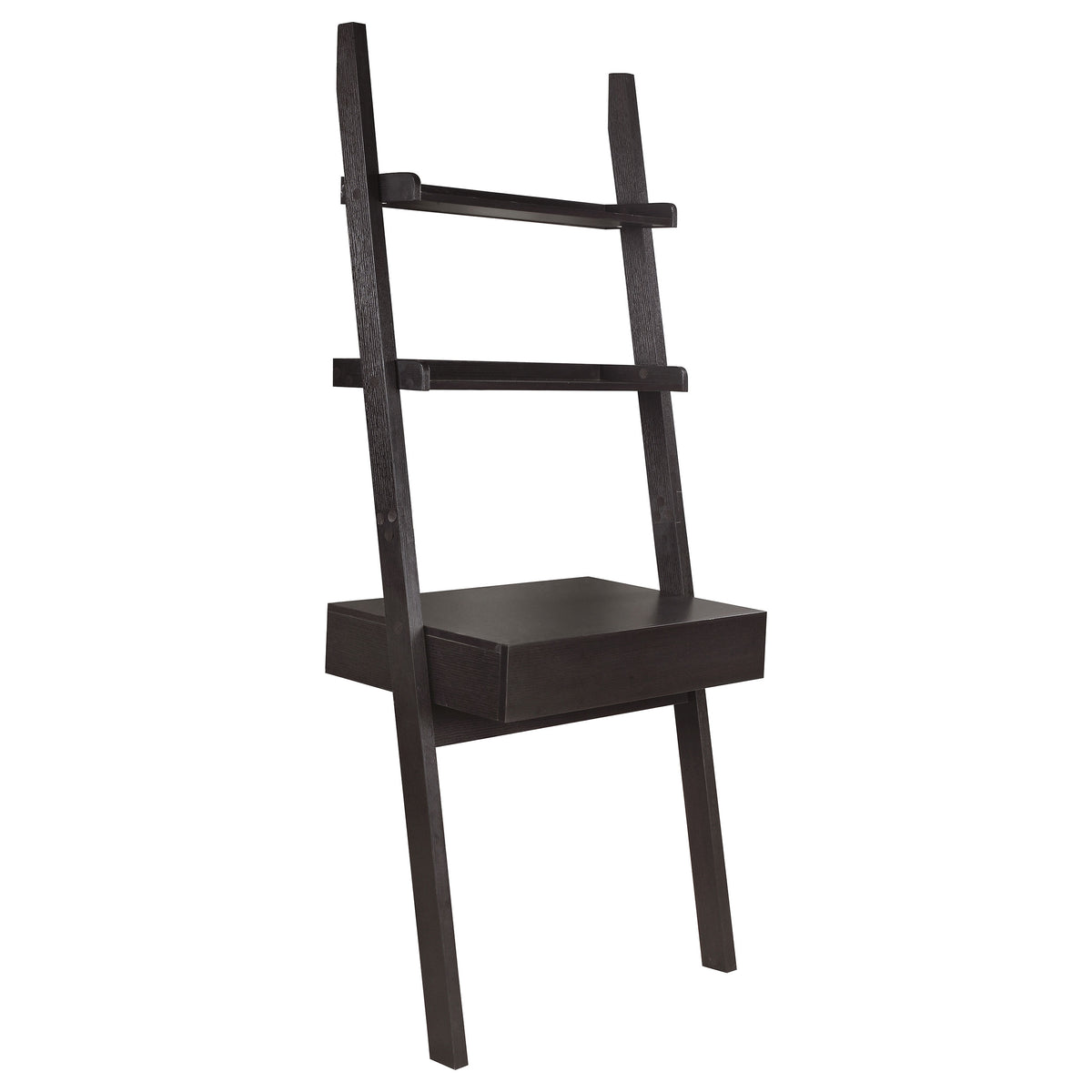 Best Furniture Outlet - Coaster - Colella 30-inch 1-drawer Ladder Desk with Shelf Cappuccino - 801373