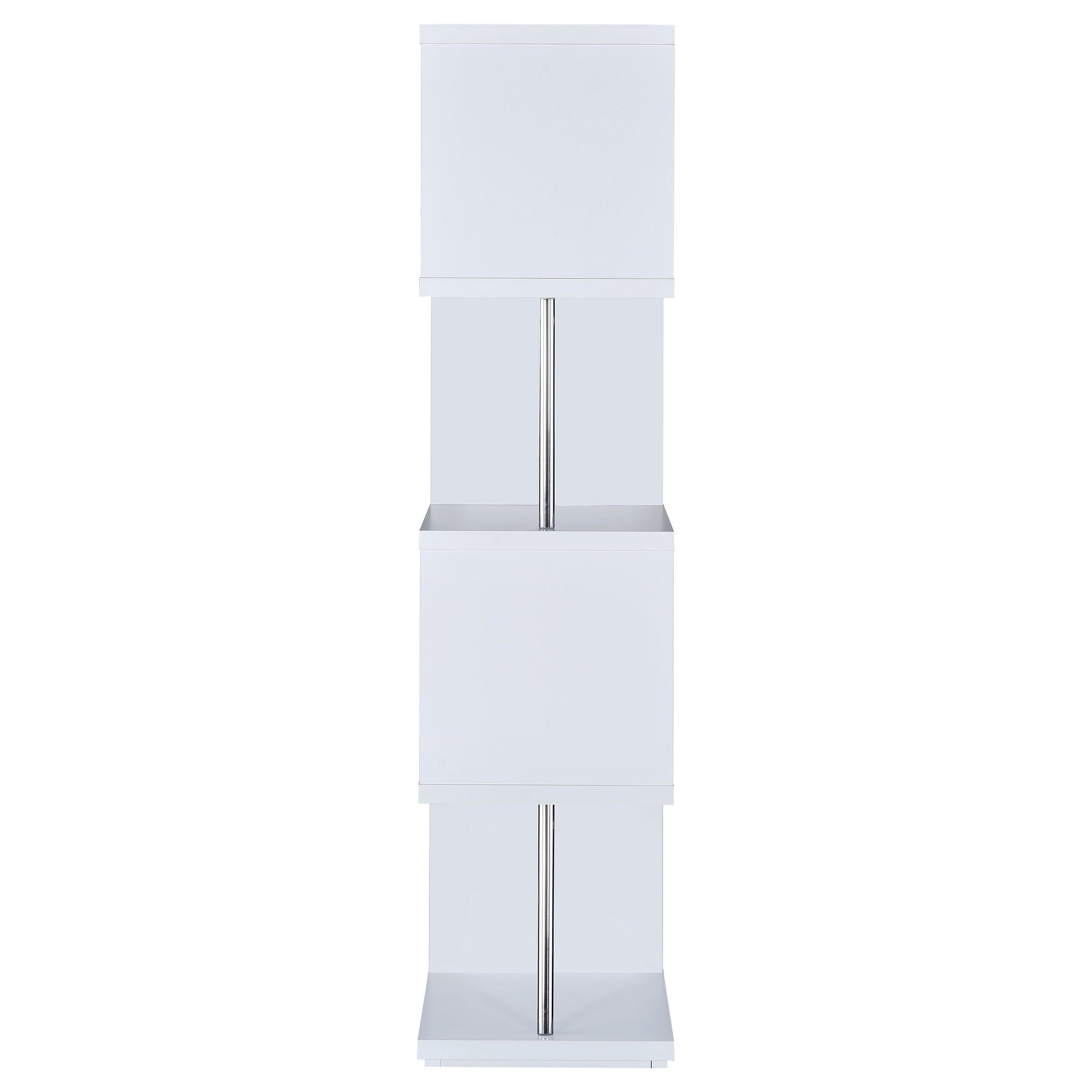 Baxter 67-inch 4-shelf Bookshelf White and Chrome