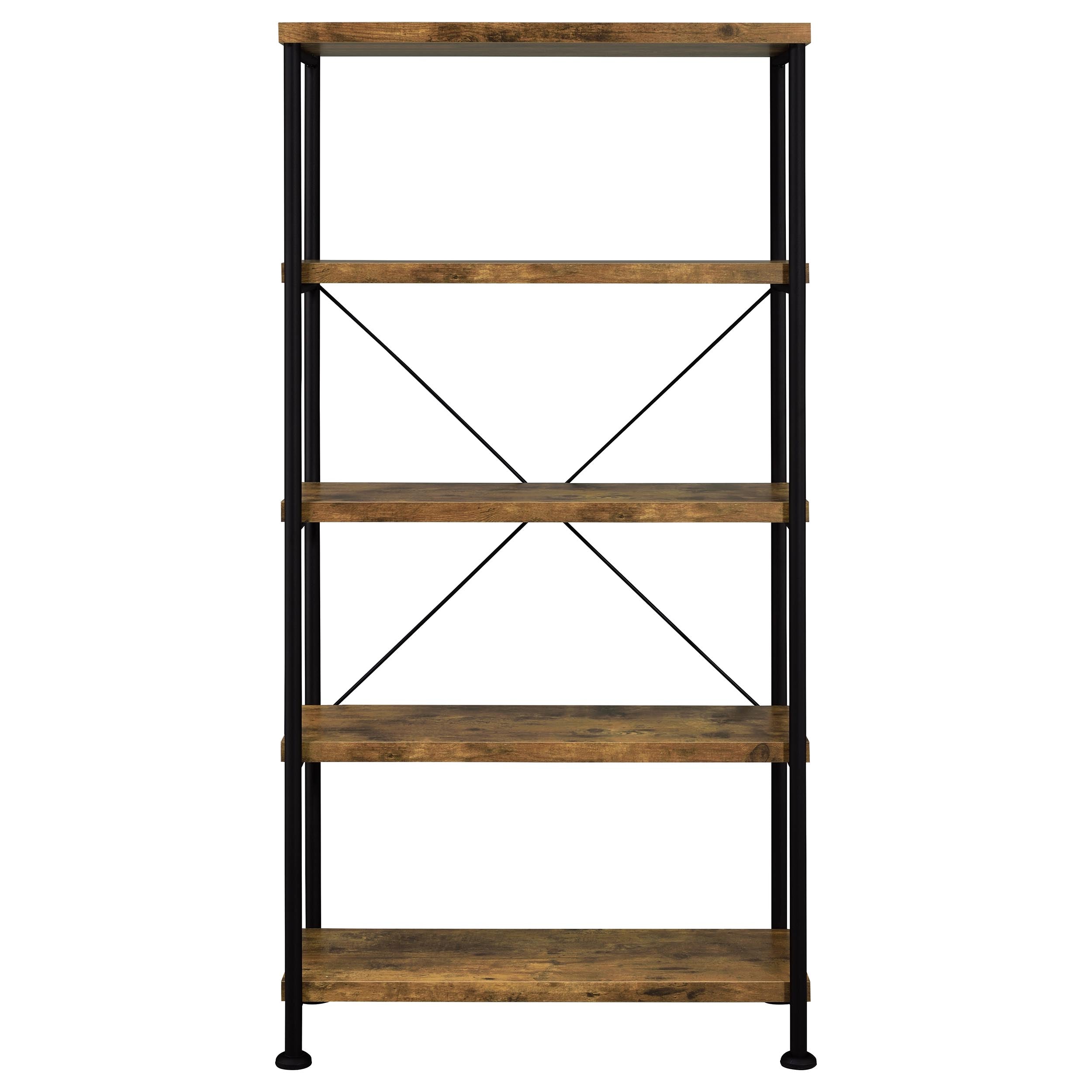 Analiese 63-inch 4-shelf Bookshelf Rustic Nutmeg