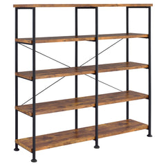 Best Furniture Outlet - Coaster - Analiese 63-inch 4-shelf Double Bookshelf Rustic Nutmeg - 801543