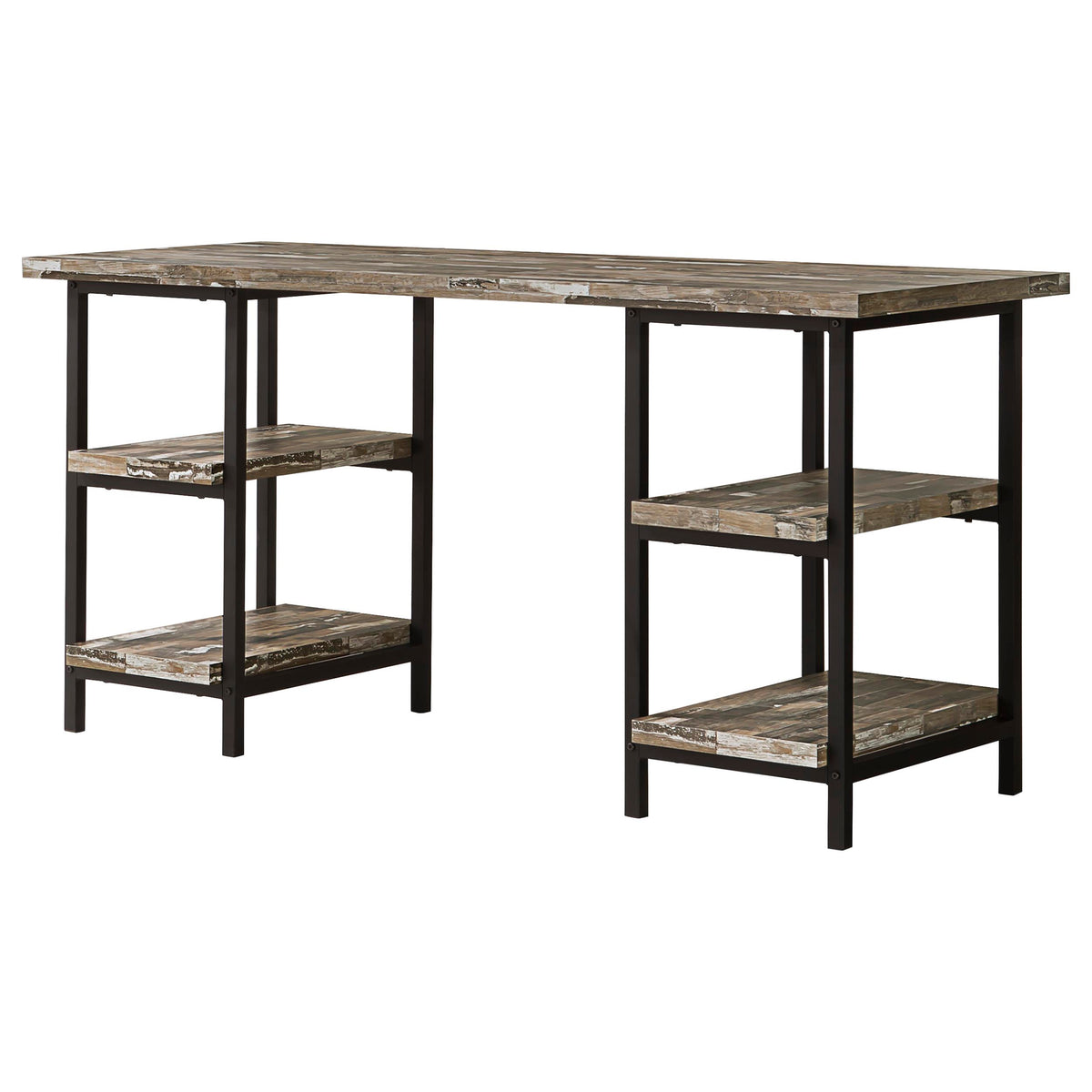 Best Furniture Outlet - Coaster - Kemper 59-inch 4-shelf Writing Desk Weathered Brown - 801551