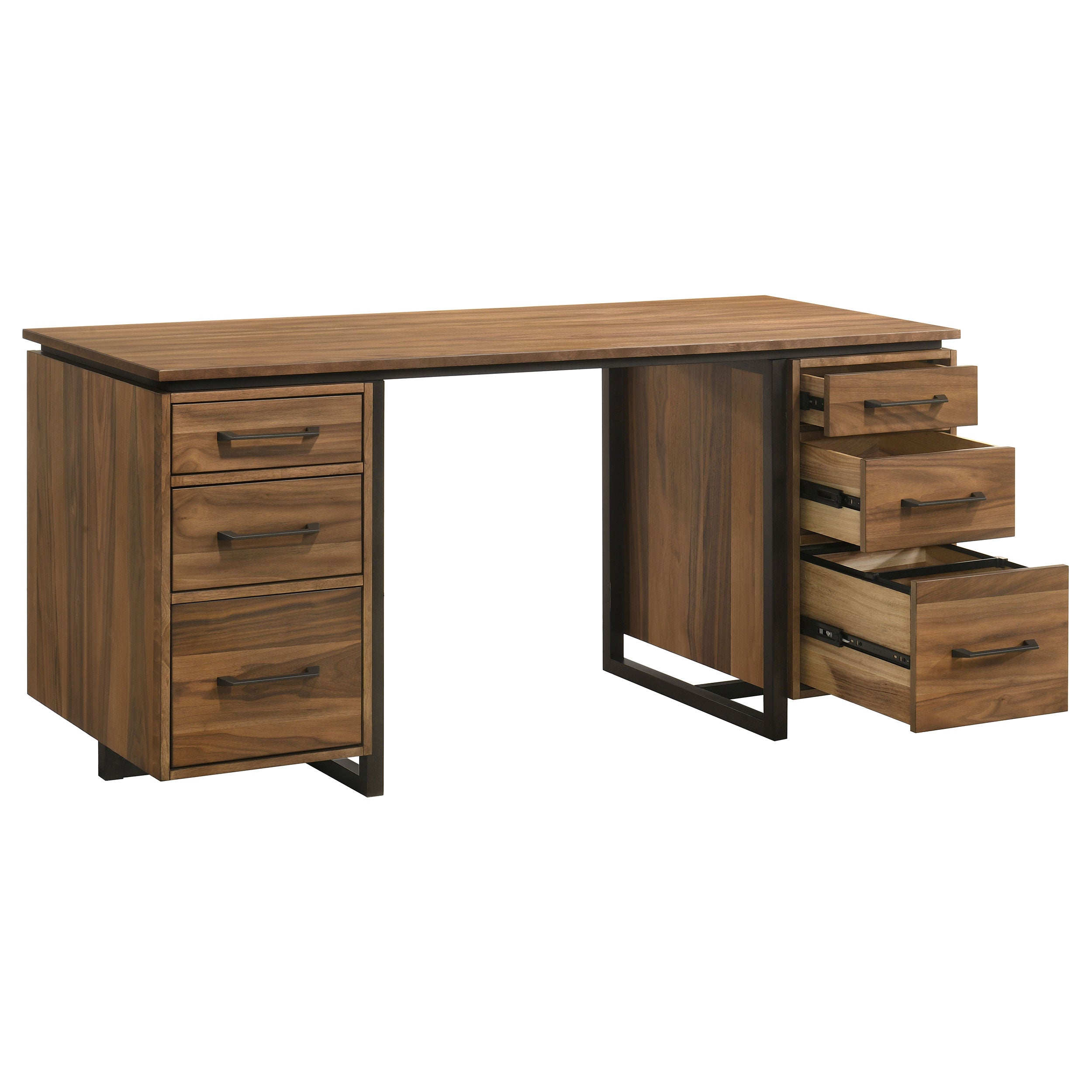 Best Furniture Outlet - Coaster - Berhalter 6-Drawer Double Pedestal File Computer Desk - 801596