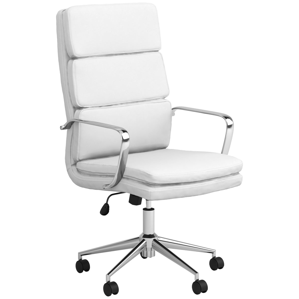 Best Furniture Outlet - Coaster - Ximena Upholstered Adjustable High Back Office Chair White - 801746