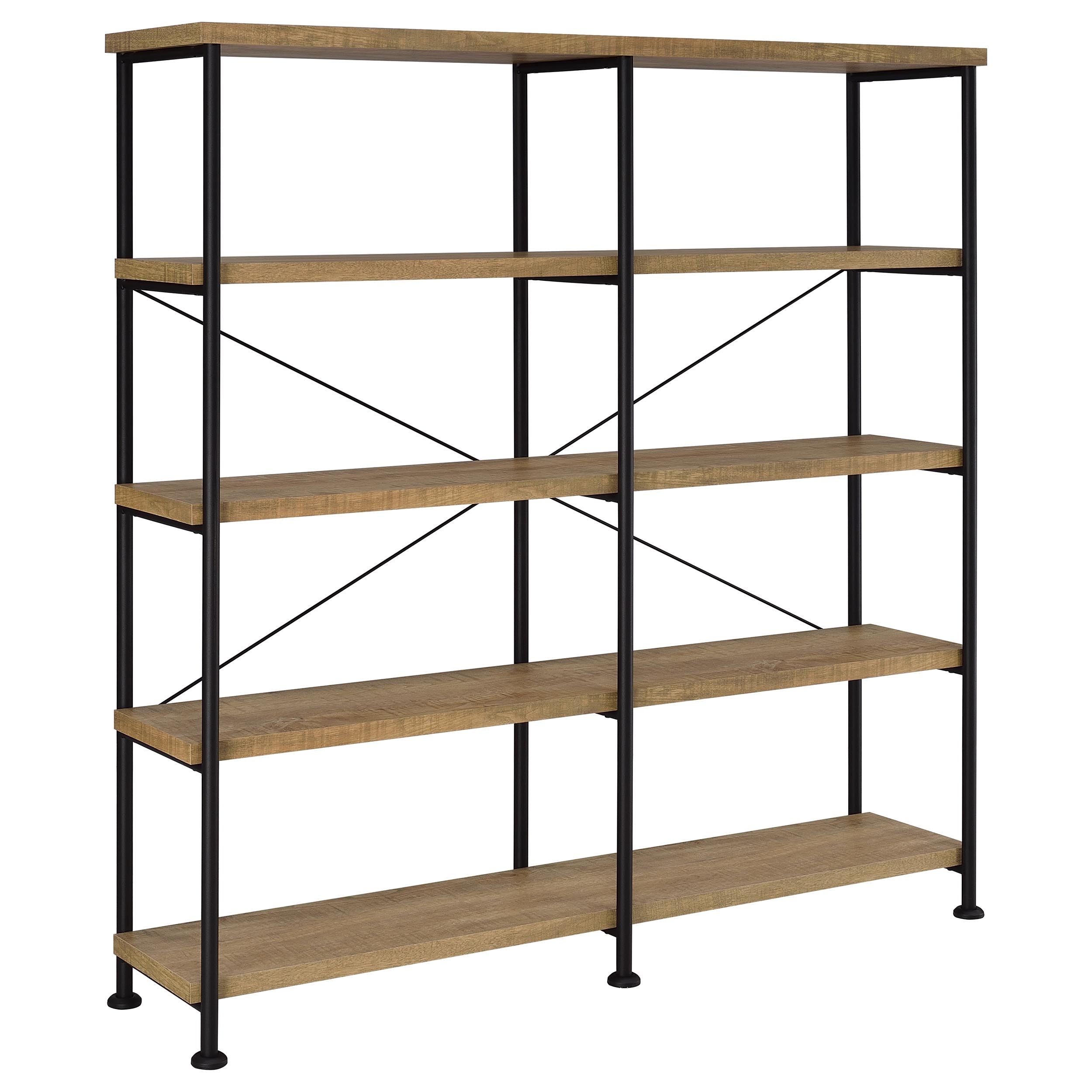 Best Furniture Outlet - Coaster - Analiese 63-inch 4-shelf Double Bookshelf Mango - 801853