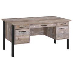 Best Furniture Outlet - Coaster - Samson 60-inch 4-drawer Office Computer Desk Weathered Oak - 801950