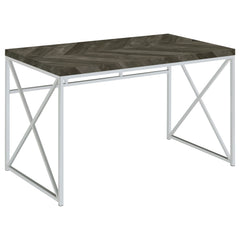 Best Furniture Outlet - Coaster - Grimma 47-inch Writing Office Desk Rustic Grey and Chrome - 802611