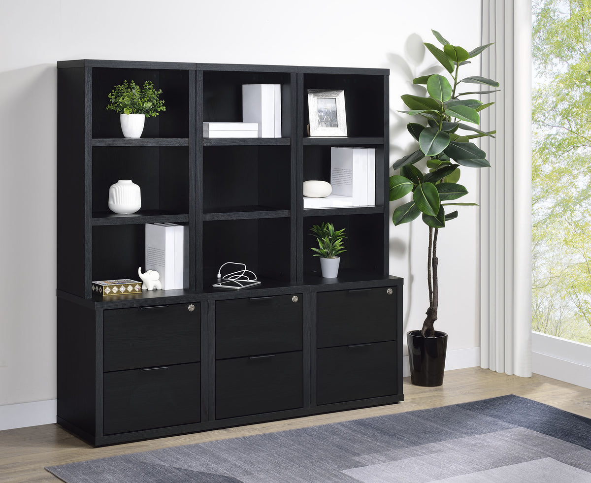 Best Furniture Outlet - Coaster - Westpark 3-piece Wall Unit Bookcase Set with USB Black - 802703-S3
