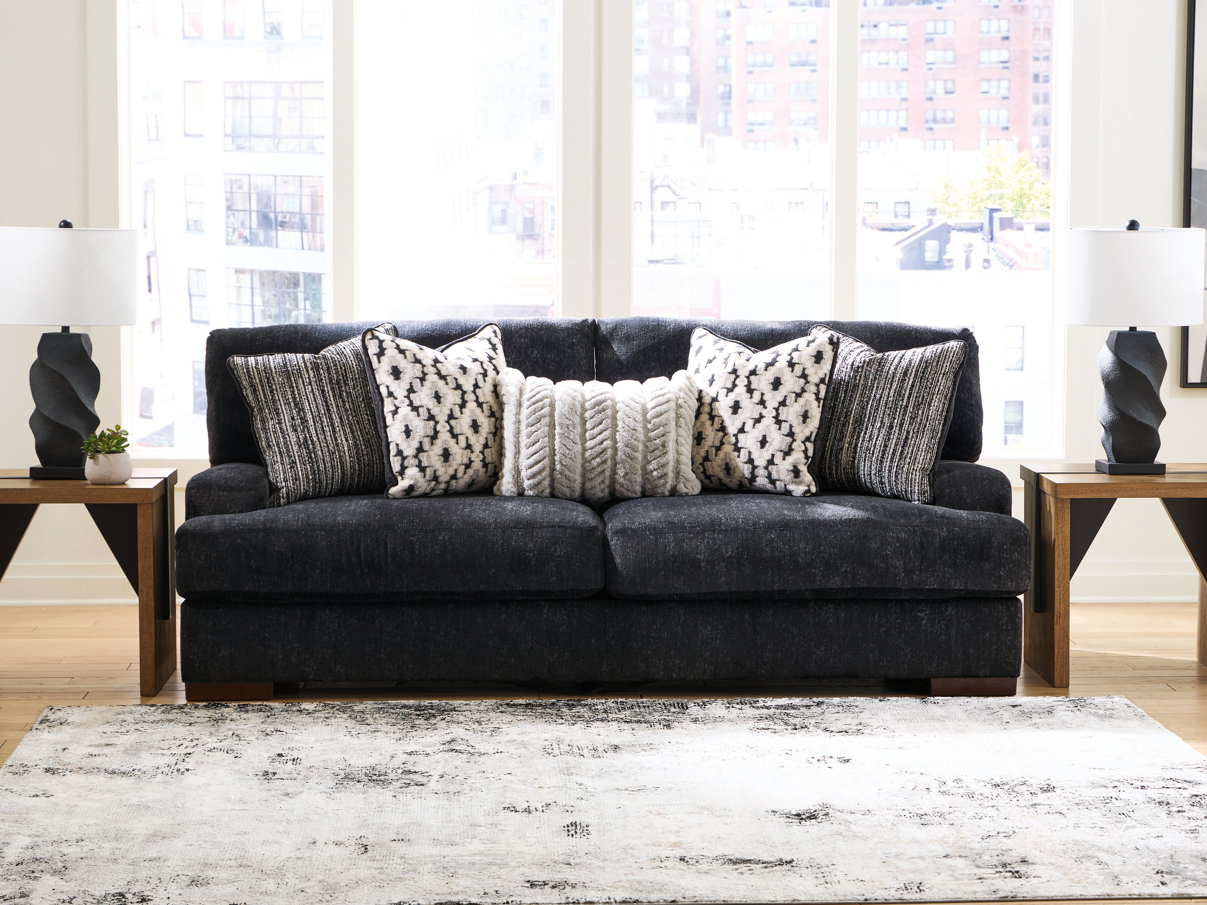 Best Furniture Outlet - Ashley Furniture - Whitmore Manor Living Room - Sofa / Black Pearl - 8040438