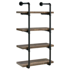 Best Furniture Outlet - Coaster - Elmcrest 24-inch 4-shelf Wall Bookshelf Rustic Oak - 804426