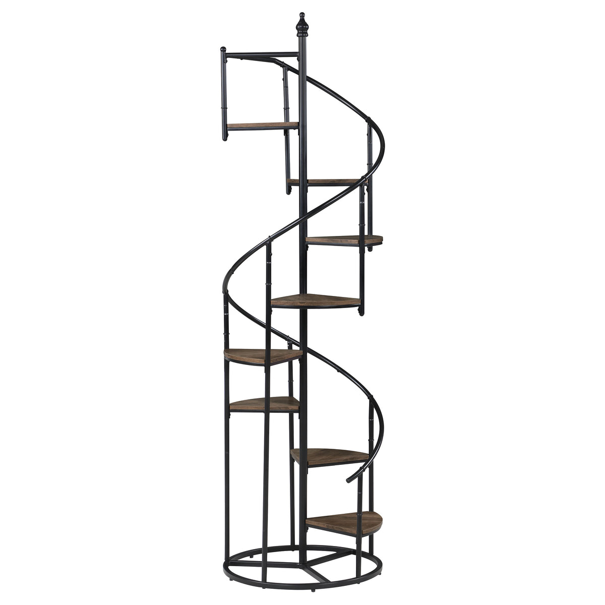 Best Furniture Outlet - Coaster - Roseglen 69-inch 8-shelf Staircase Bookshelf Rustic Brown - 805675