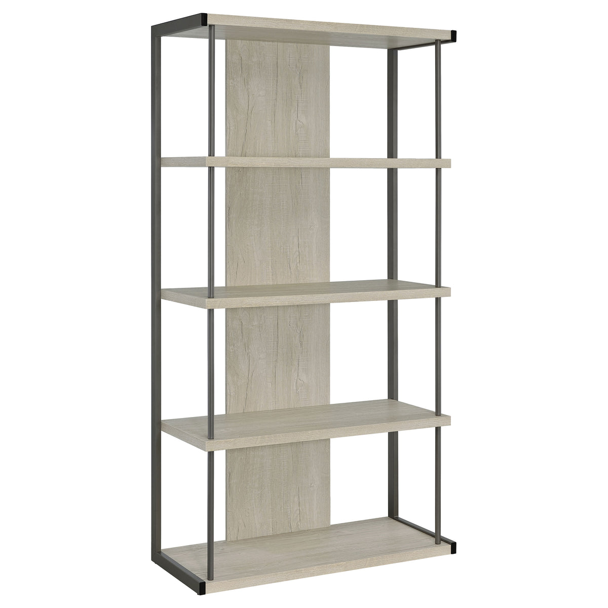 Best Furniture Outlet - Coaster - Loomis 72-inch 4-shelf Bookshelf Whitewashed Grey - 805884