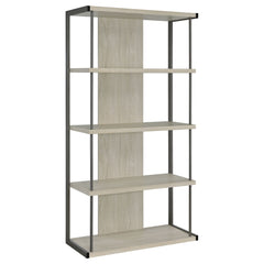 Best Furniture Outlet - Coaster - Loomis 72-inch 4-shelf Bookshelf Whitewashed Grey - 805884
