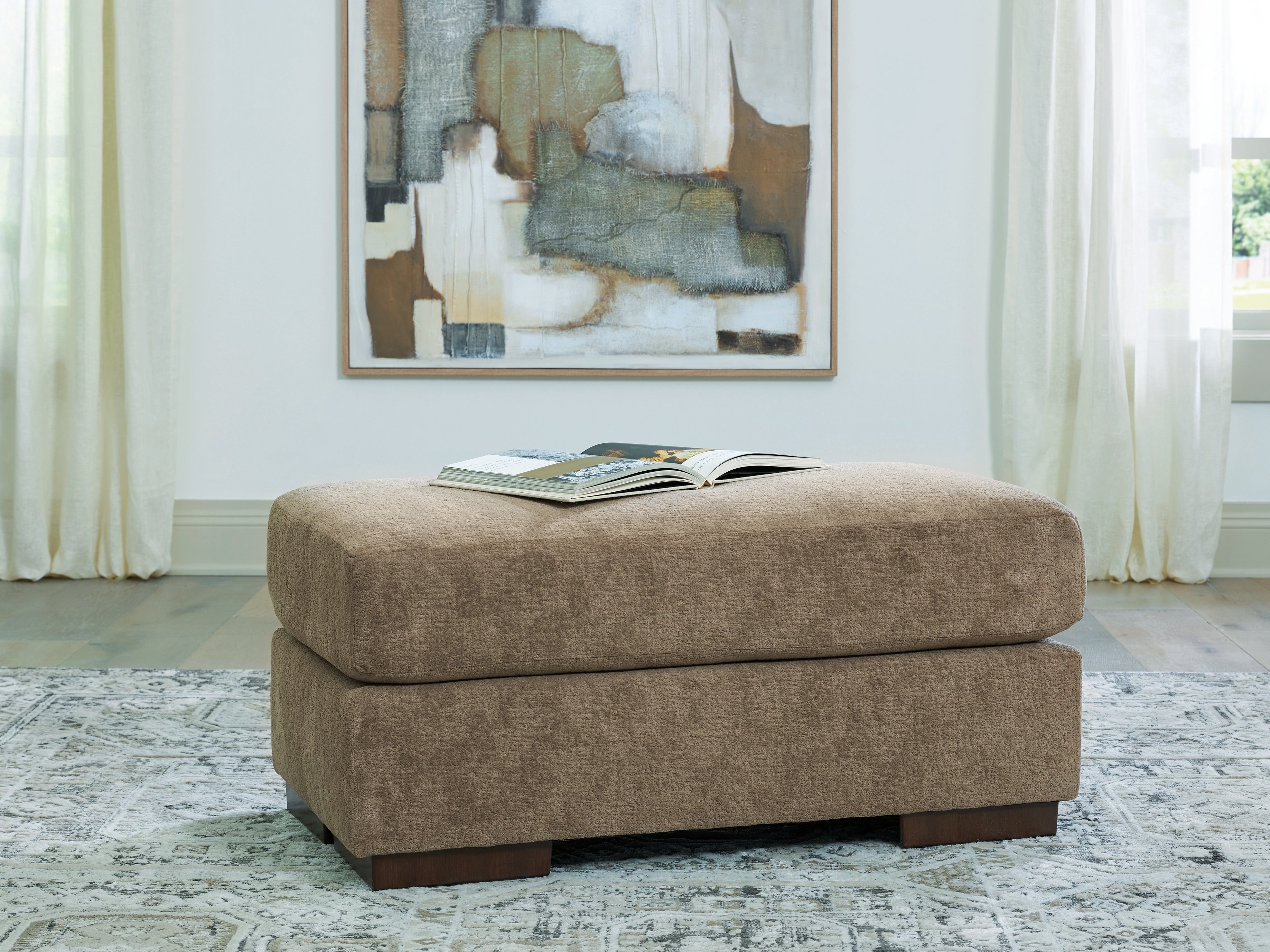 Best Furniture Outlet - Ashley Furniture - Jayne Park Living Room - Ottoman / Pecan - PC8150514