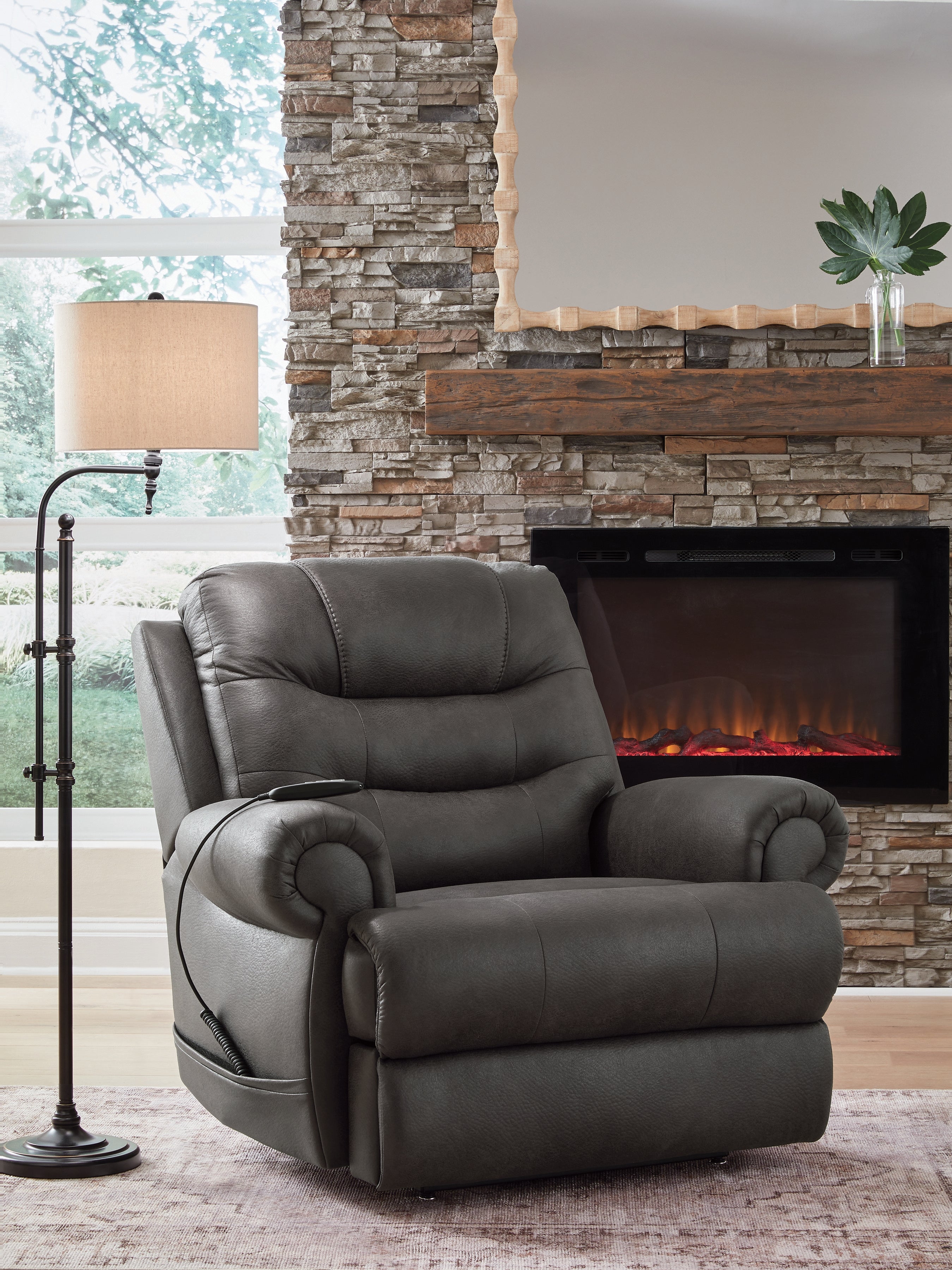 Best Furniture Outlet - Ashley Furniture - Revived and Restored Living Room - Power Lift Recliner / Granite - PC8240612