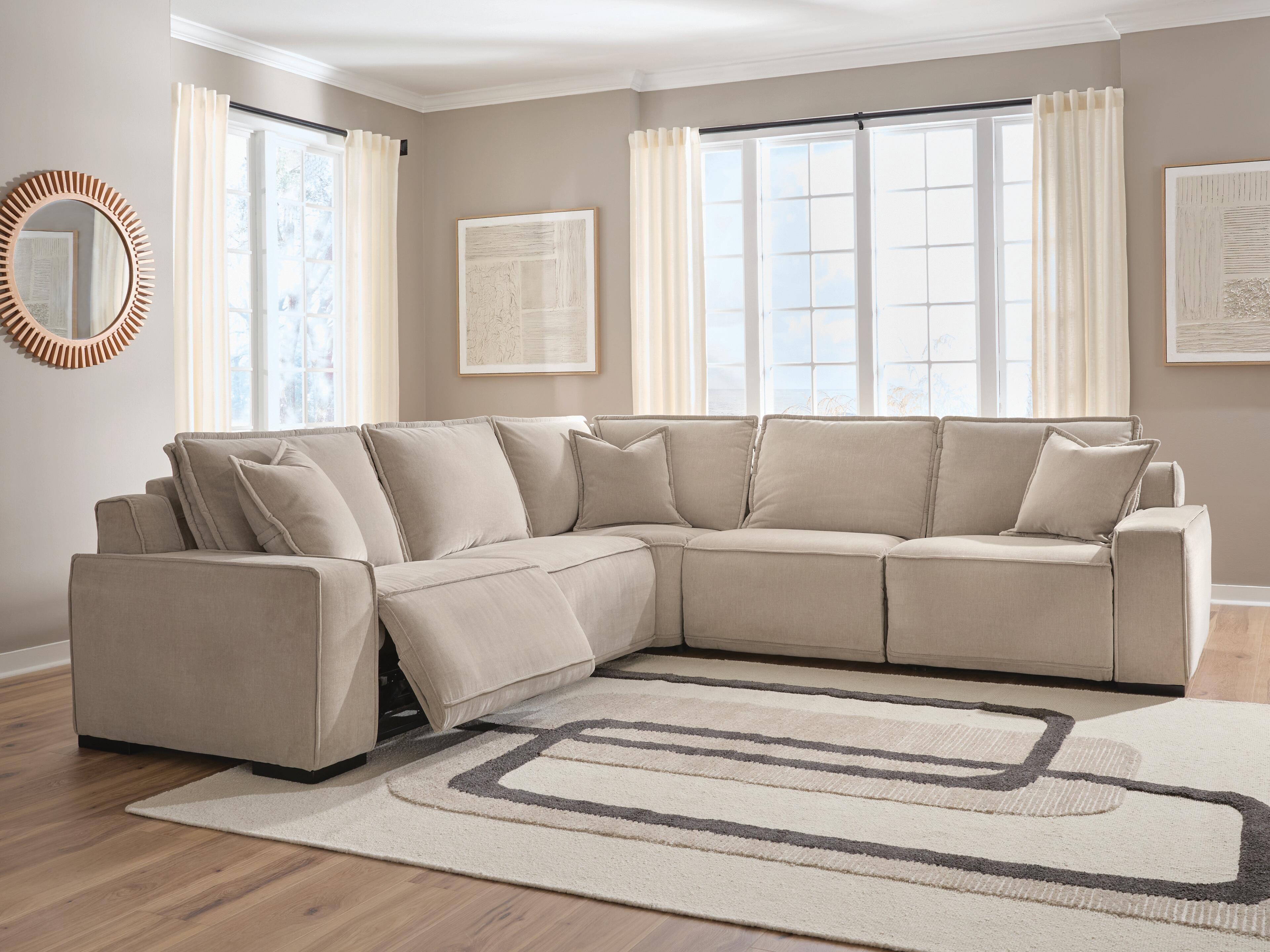 Best Furniture Outlet - Ashley Furniture - Carceri Sectional - 5-Piece Power Sectional Reclining Sofa / Cashmere - 87003S4