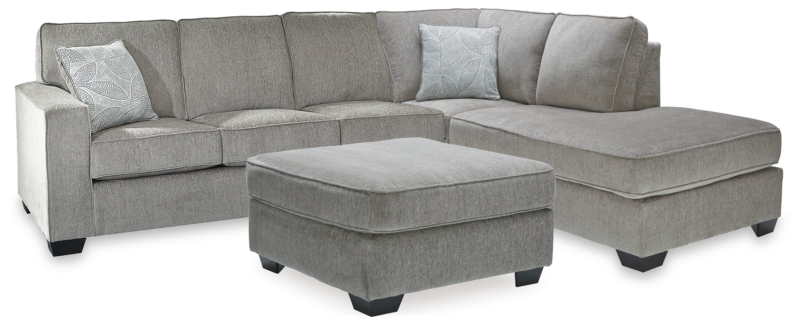 Best Furniture Outlet - Ashley Furniture - Altari 2-Piece Sleeper Sectional and Ottoman - 2-Piece Sleeper Sectional and Ottoman / Alloy - 87214U8