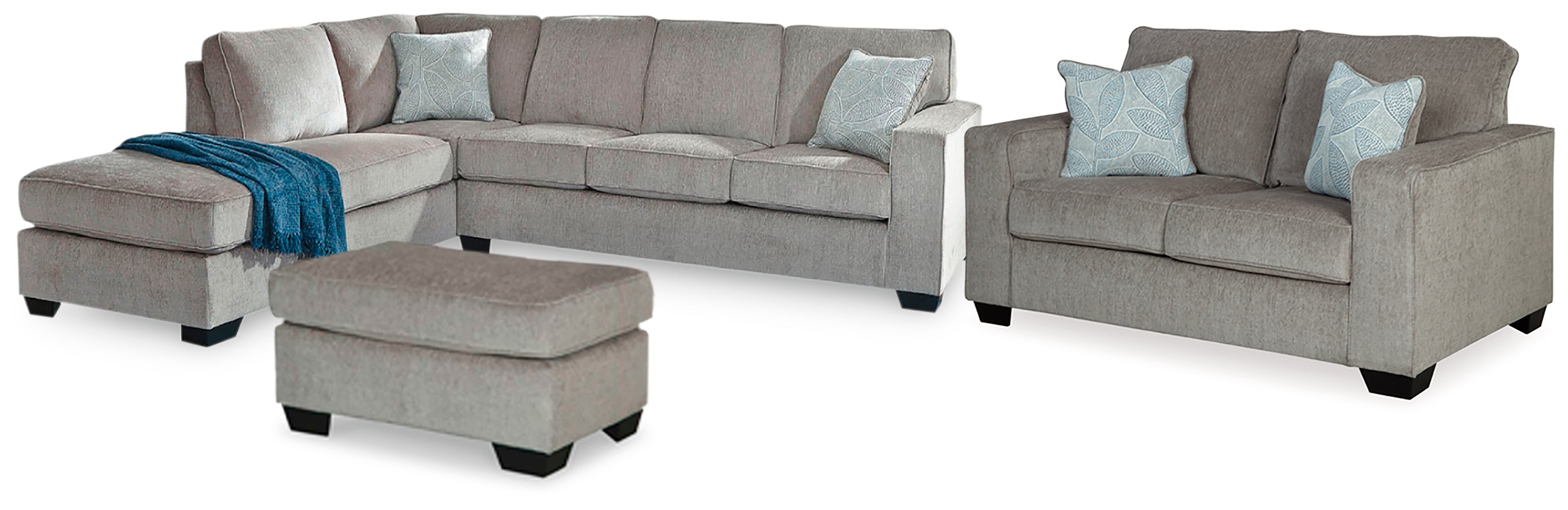 Best Furniture Outlet - Ashley Furniture - Altari 2-Piece Sectional with Chaise, Loveseat and Ottoman - 2-Piece Sectional with Chaise, Loveseat and Ottoman - 87214U5