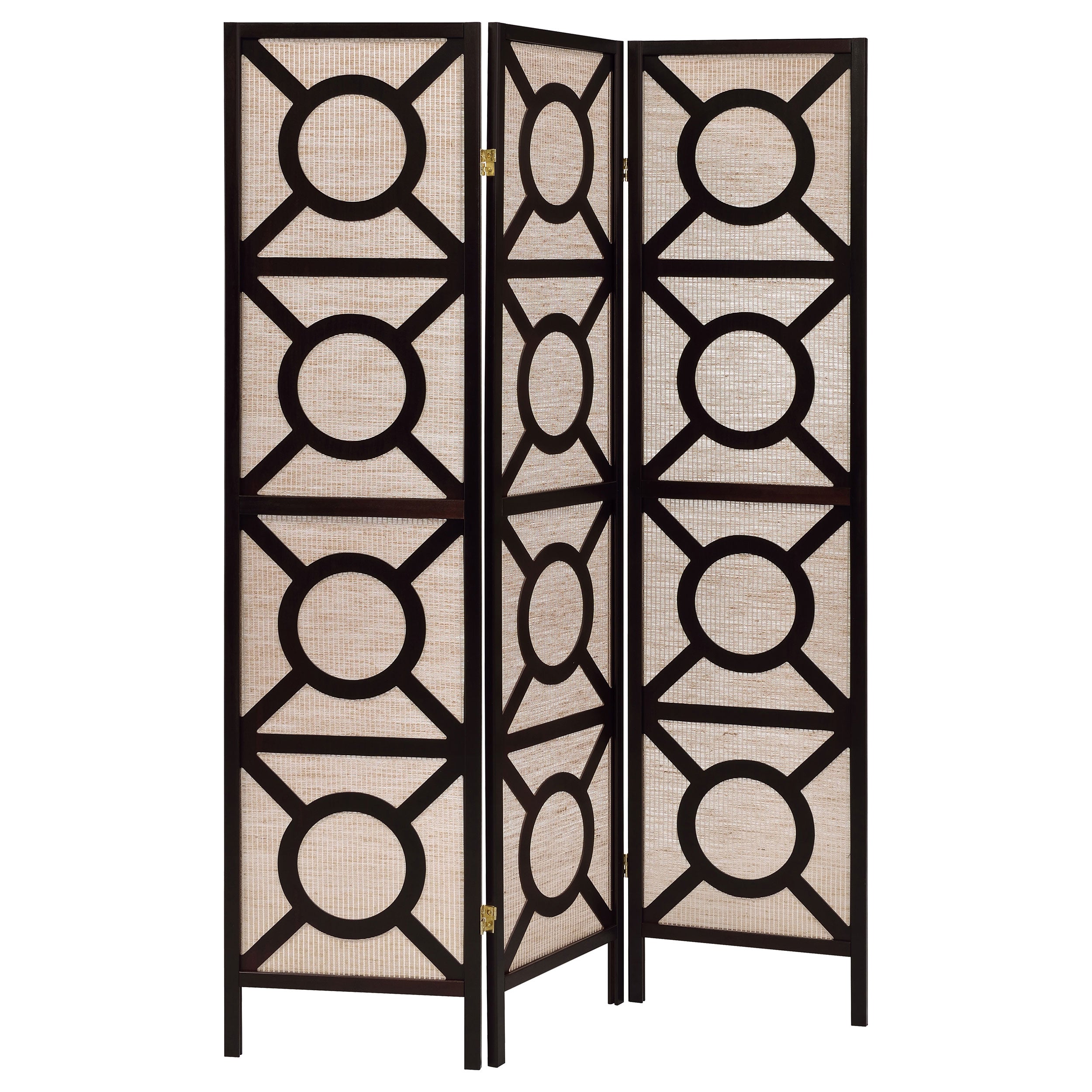 Best Furniture Outlet - Coaster - Vulcan 3 Panel Room Divider Folding Shoji Screen Cappuccino - 900090