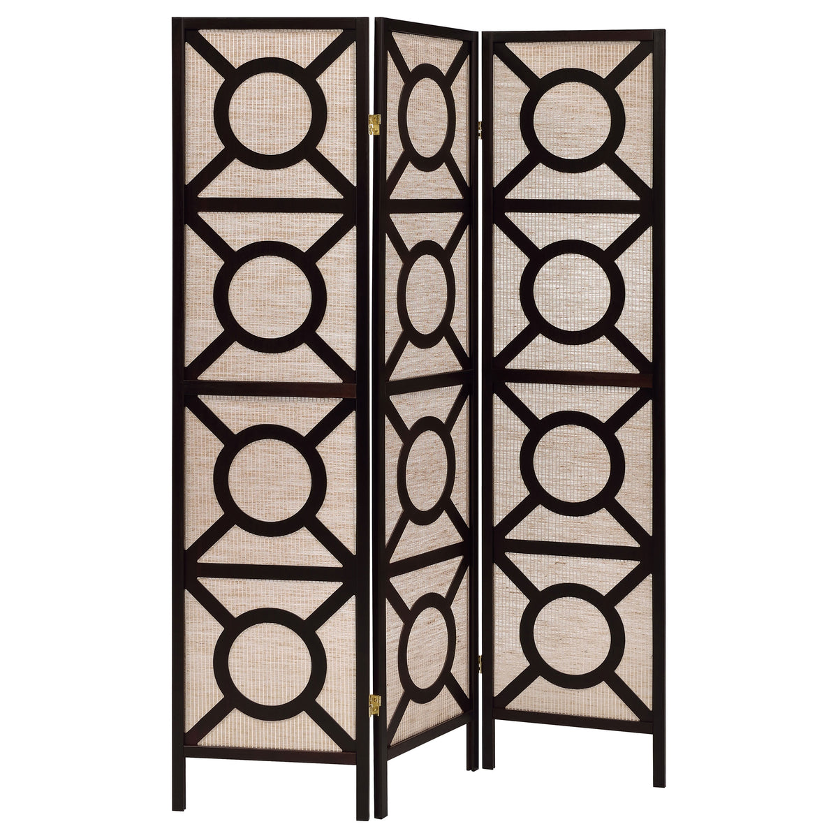 Best Furniture Outlet - Coaster - Vulcan 3 Panel Room Divider Folding Shoji Screen Cappuccino - 900090