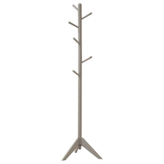 Best Furniture Outlet - Coaster - Devlin 6 Hook Freestanding Wood Coat Rack Hat Hanger Grey - 900632
