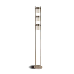 Best Furniture Outlet - Coaster - Munson 65-inch 3 Swivel Lights Metal Floor Lamp Silver - 900733