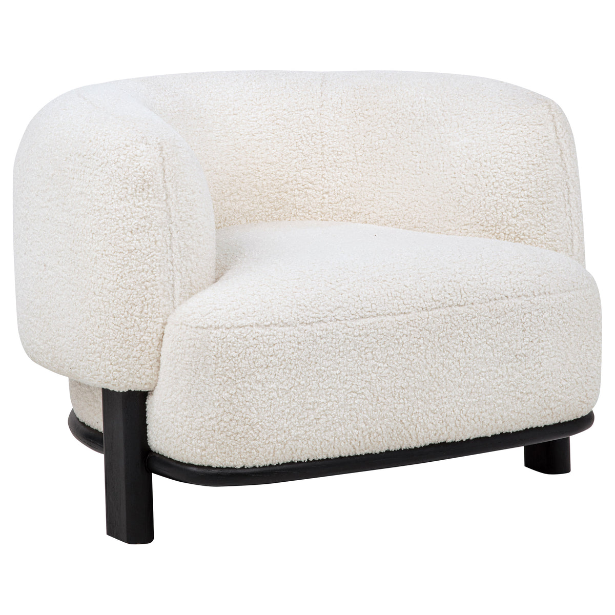 Best Furniture Outlet - Coaster - Lawler Upholstered Barrel Back Accent Chair Ivory and Black - 901372