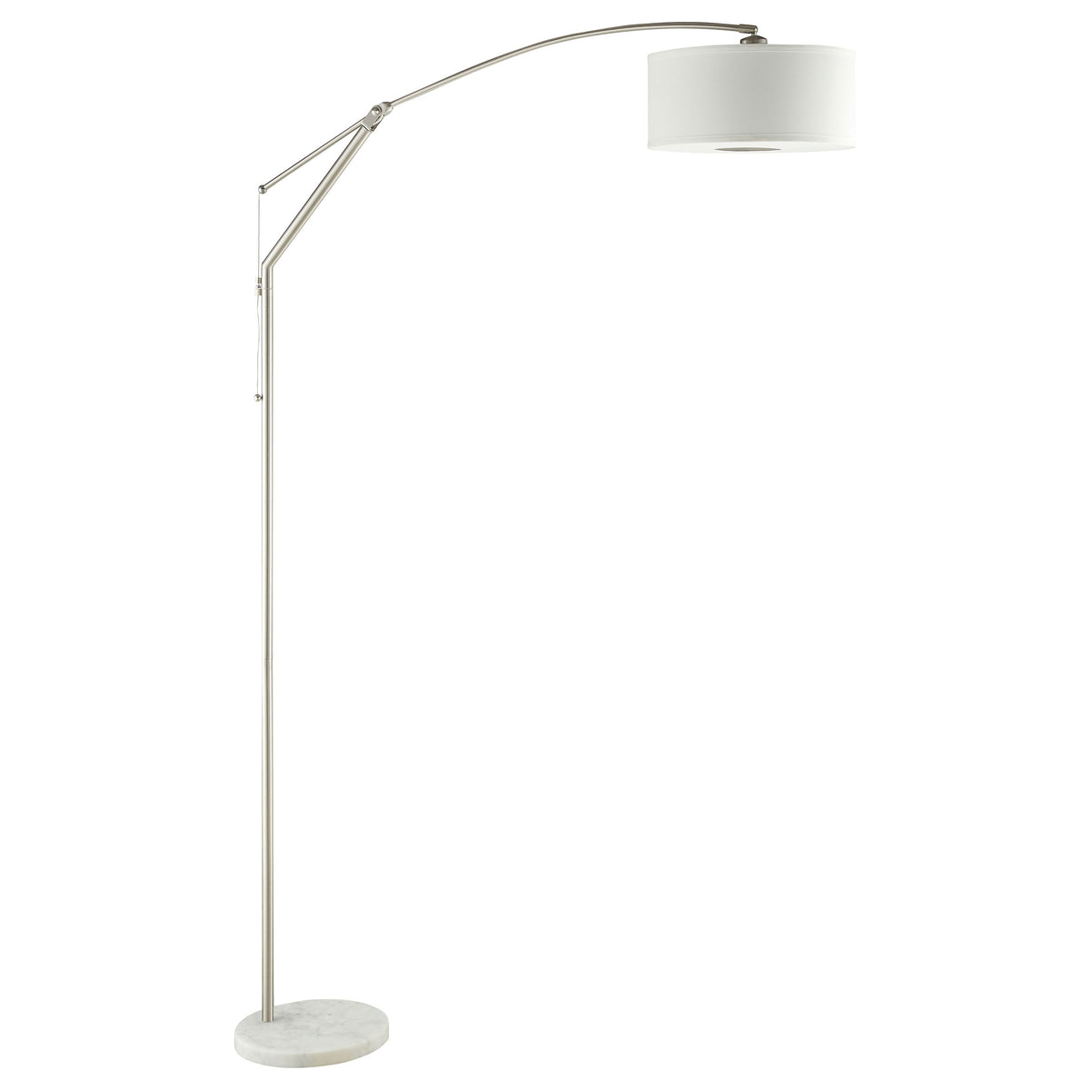 Best Furniture Outlet - Coaster - Moniz 81-inch Drum Shade Arc Adjustable Floor Lamp Chrome - 901490