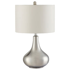 Best Furniture Outlet - Coaster - Junko 24-inch Drum Shade Urn Bedside Table Lamp Chrome - 901525