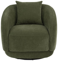 Arnaud Chenille Upholstered Swivel Accent Chair Green
