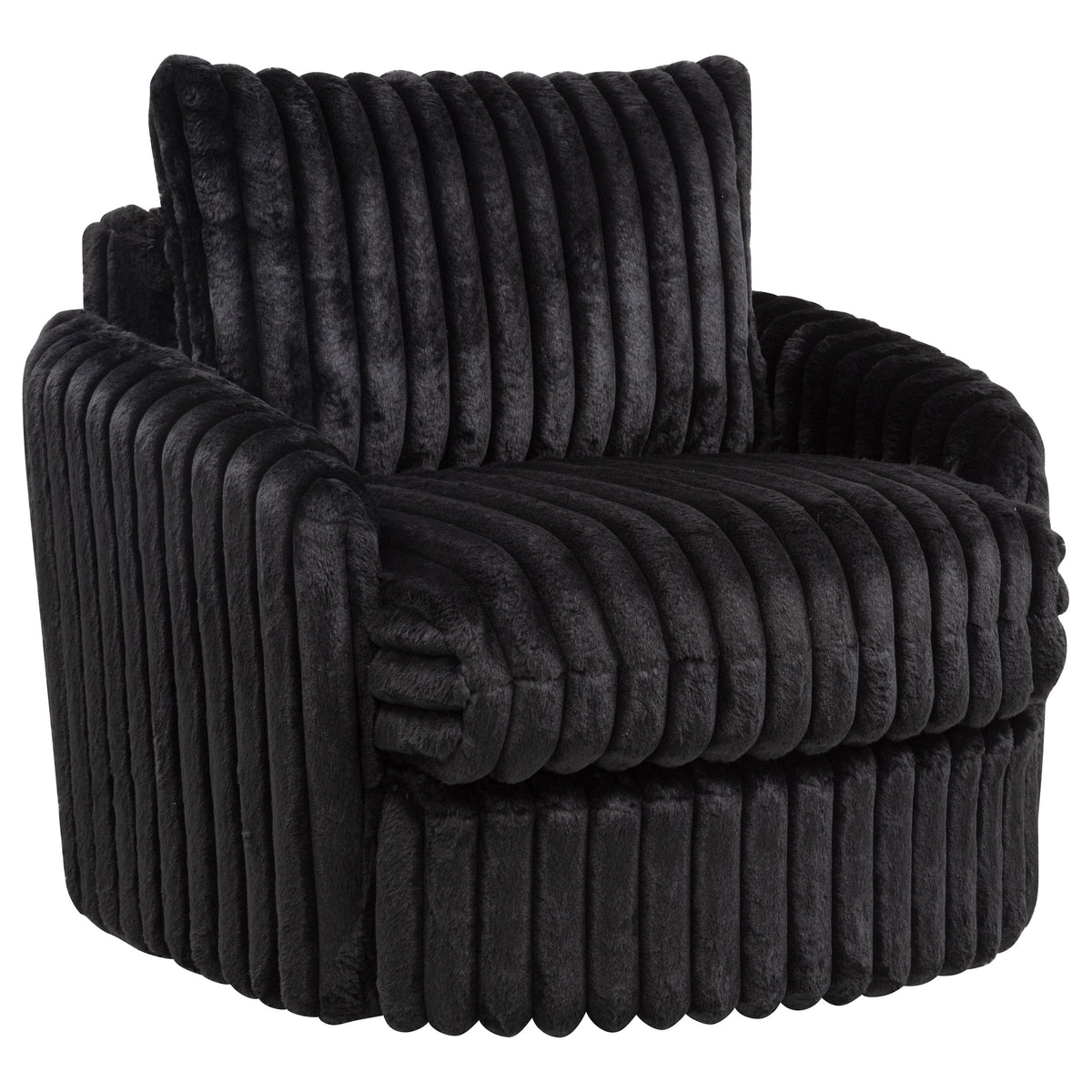 Best Furniture Outlet - Coaster - Sarco Corduroy Upholstered Swivel Accent Arm Chair Black - 902542