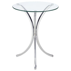 Best Furniture Outlet - Coaster - Eloise Round Glass Top Accent Side Table Chrome - 902869