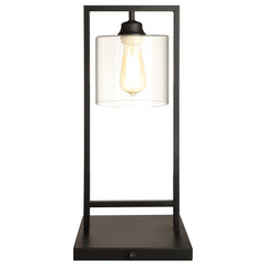 Best Furniture Outlet - Coaster - Shoto 20-inch Glass Shade Metal Bedside Table Lamp Black - 902964