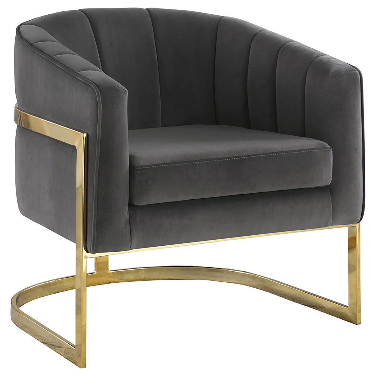 Best Furniture Outlet - Coaster - Alamor Upholstered Barrel Back Accent Chair Dark Grey - 903039