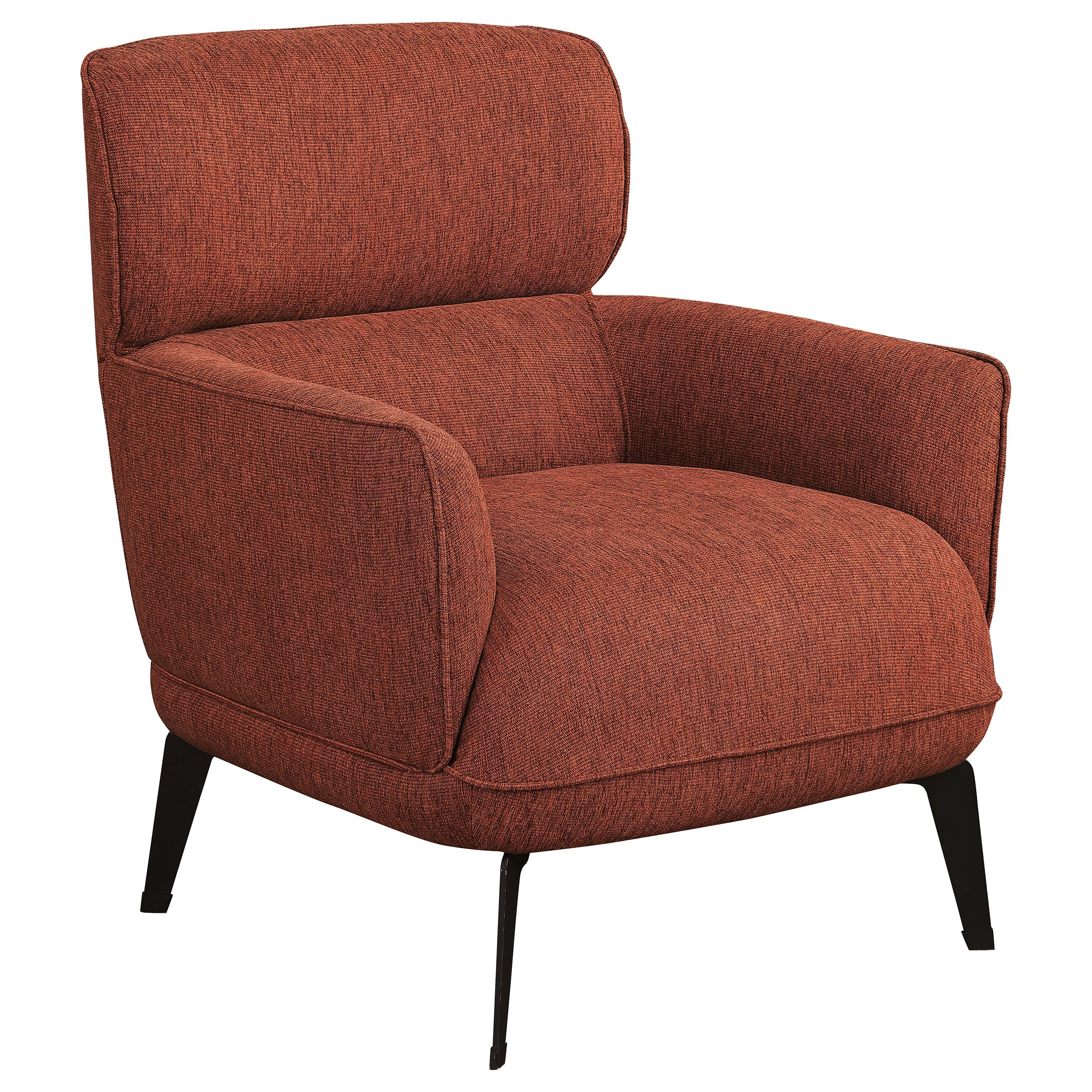 Best Furniture Outlet - Coaster - Andrea Upholstered Crecent Arm Accent Chair Orange - 903081