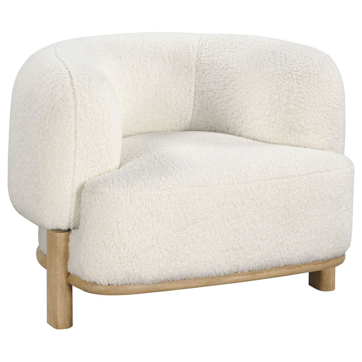 Best Furniture Outlet - Coaster - Lawler Upholstered Barrel Back Accent Chair Ivory - 903169