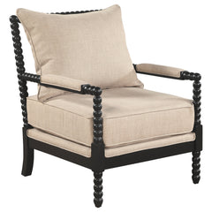 Best Furniture Outlet - Coaster - Blanchett Upholstered Bobbin Accent Chair Beige and Black - 903237