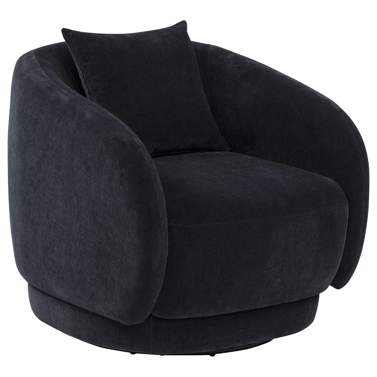 Best Furniture Outlet - Coaster - Arnaud Chenille Upholstered Swivel Accent Chair Navy - 903487