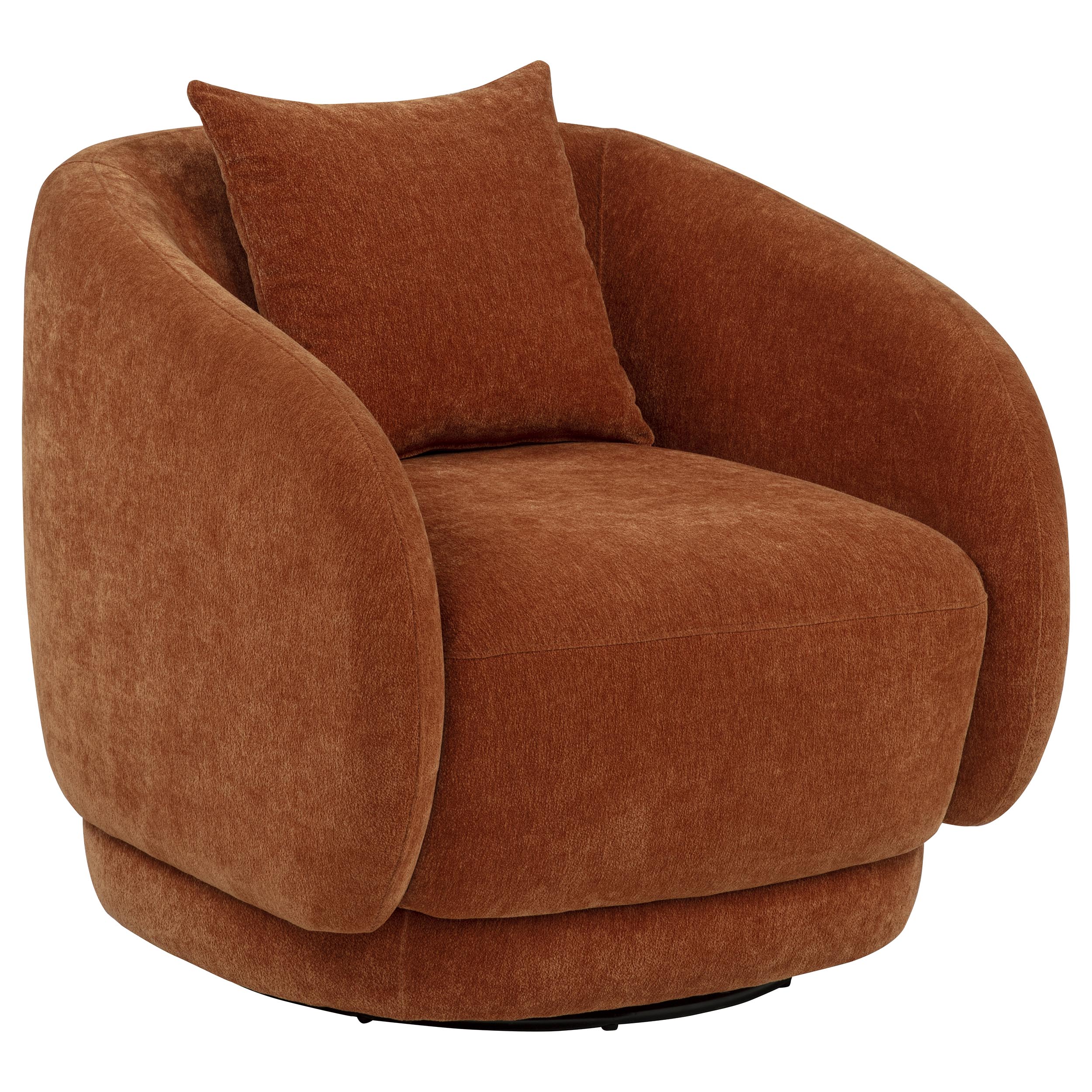 Best Furniture Outlet - Coaster - Arnaud Chenille Upholstered Swivel Accent Chair Burnt Orange - 903488